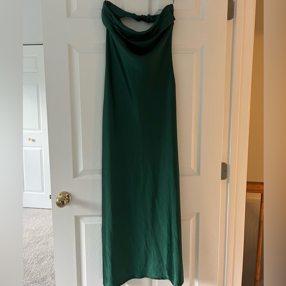 Long Strapless Green Dress